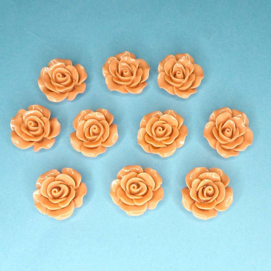 10 Resin Type Dusty Pink Roses Flatbacks size 25mm clearance