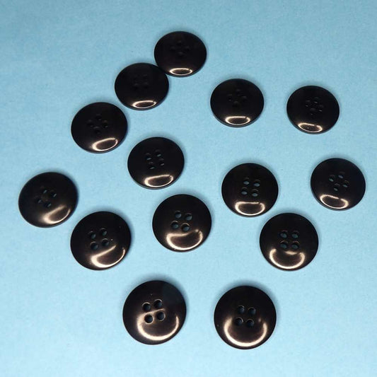 100 black 2 hole buttons size 18mm clearance