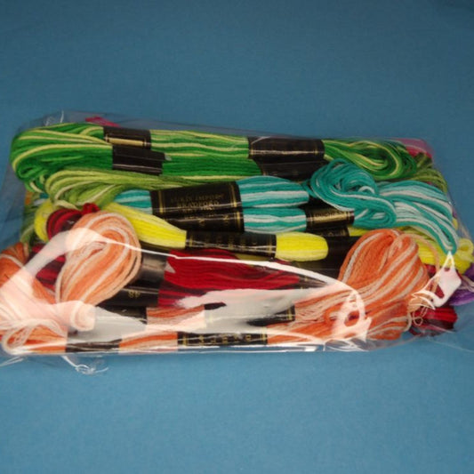 30 skeins of embroidery thread 8 metre variegated colours [ 3 of each colour ]