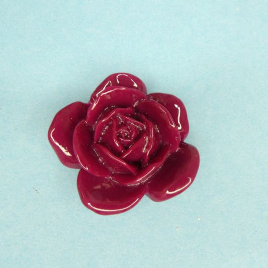 10 Resin Roses dark cerise shiny Extra Large Flatbacks size 38mm clearance