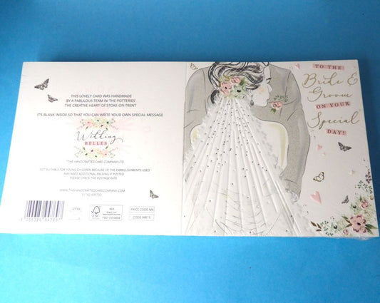 50 Wedding Cards  ' To The Bride And Groom On Your Special Day ' Beautiful Design Size 15cm / 6inch square  NO ENVOLOPES clearance