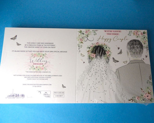 50 Wedding Cards  ' With Love To The Happy Couple ' Beautiful Design Size 15cm / 6inch square  NO ENVOLOPES clearance