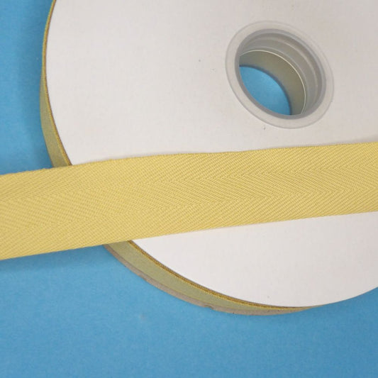 50 Metres Of Old Gold Soft Herring Bone Webbing / Ribbon 25mm Wide