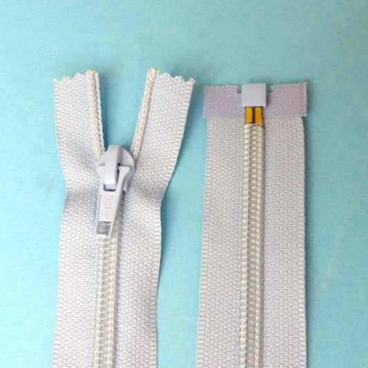 10 Light Blue nylon open end zips 17.5 inch 44cm clearance