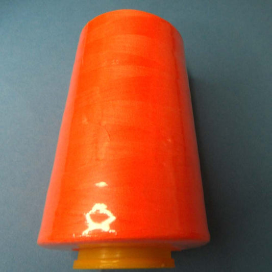 1 cone of Florescent Orange Colour 5000 yard polyester machine sewing thread No 120 Normal thickness clearance