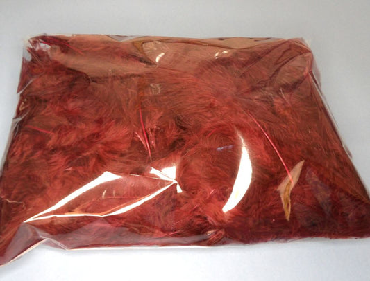 Pack of 50 grams approximately of small Maroon marabou feathers approximate size 10cm clearance