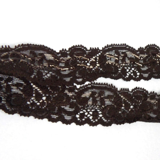 70 metres of black stretch lace with rubber on the back 30mm wide clearance