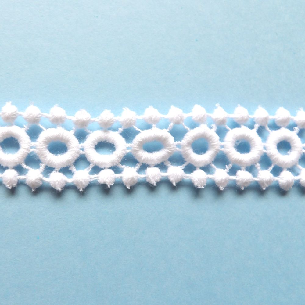 8 metres of white straight Guipure lace 25mm wide made in Austria clearance
