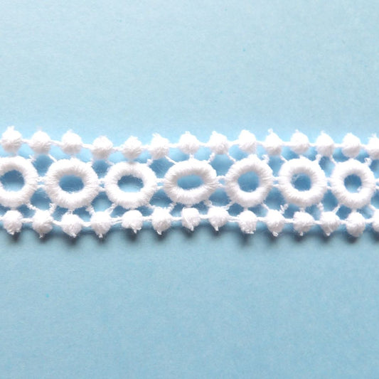 8 metres of white straight Guipure lace 25mm wide made in Austria clearance