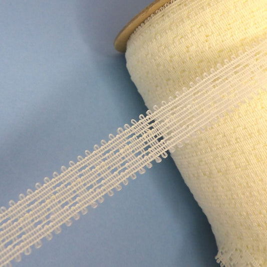 300 metres approximately of metres of light cream colour lace 18mm wide clearance