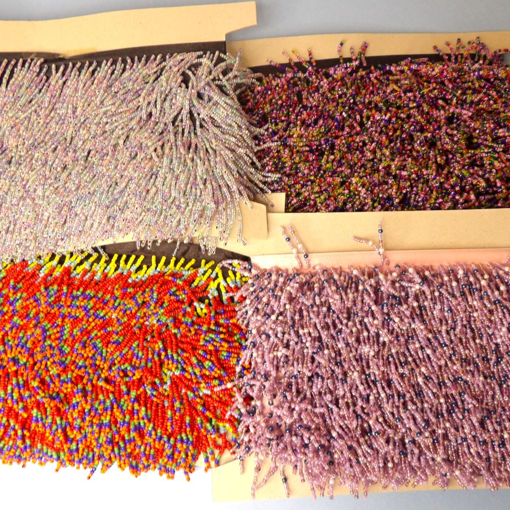 4 cards of 10 metres of  Assorted Types and Colours of beaded fringing clearance selection B