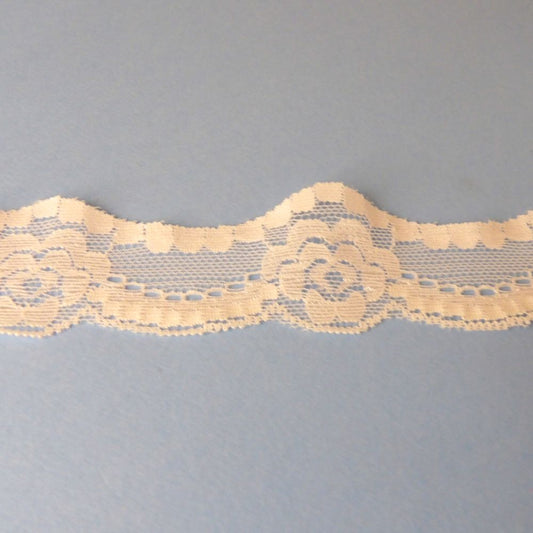 20 metres of floral white STRETCH lace 40mm clearance
