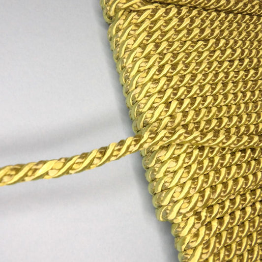 25 metre card of green satin twist cord 7mm wide clearance