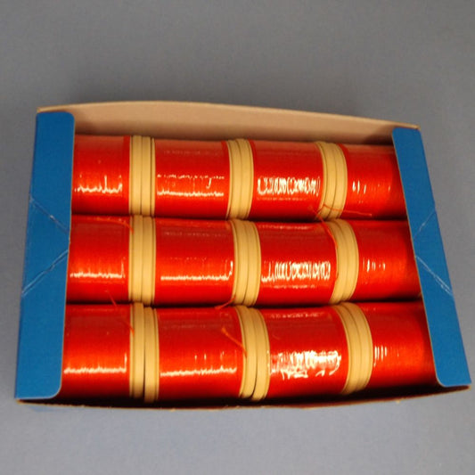 4 x 12 Reels of Colour 260 Flame Orange Sylko Mercerised Cotton Machine Thread  91 Metres / 100 yards Tootal Brand clearance