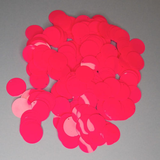 Bag Of Bright Cerise Round Sew On Sequins size 25mm clearance