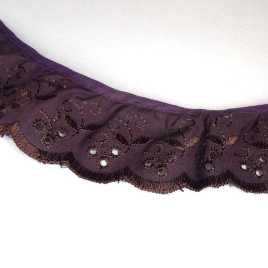 33 metres of gathered NAVY broderie anglaise 50mm wide designs may vary