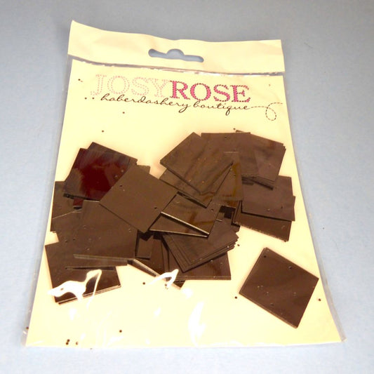 Only One Lot Of 8 x 5 cards Of Dark Grey Square Sew On Sequins size 25mm Joseyrose Brand Clearance