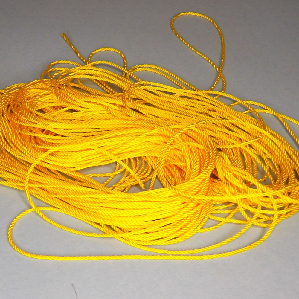 20 Metres Of Bright Light Orange satin twist Cord 1.5mm wide loose in a bag clearance