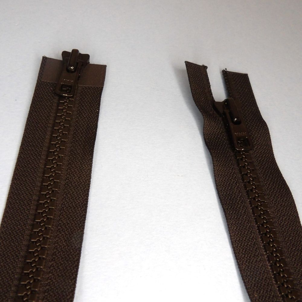 One Double Ended Open End Black Zip with 8mm plastic teeth chunky size 41cm / 16 inch clearance
