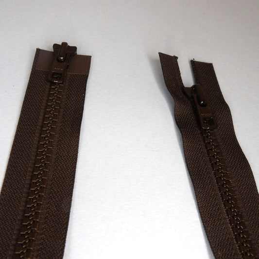 One Double Ended Open End Black Zip with 8mm plastic teeth chunky size 41cm / 16 inch clearance