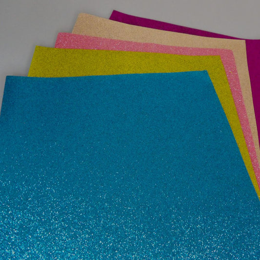 10 Sheets Of Assorted Colours Of Glitter Paper Size A4 [ 21 x 29.5cm ] Clearance