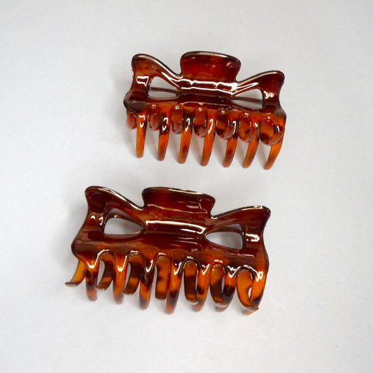 2  Dark Brown Large Hair Clasp  9cm Long clearance