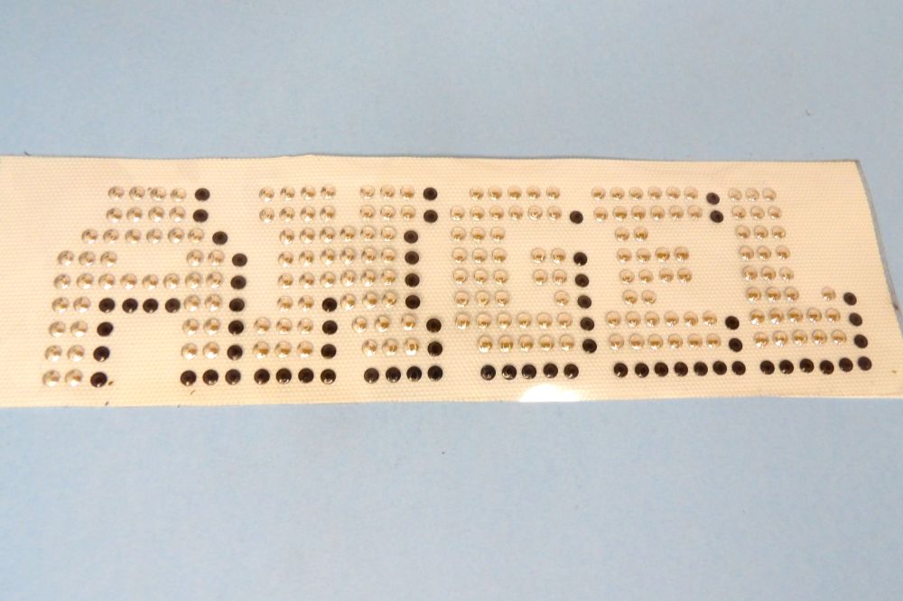 Iron On Hotfix Black and Sliver ' A N G E L' Design Stud Type Hot Fix Transfer size 22cm x 5.5cm clearance