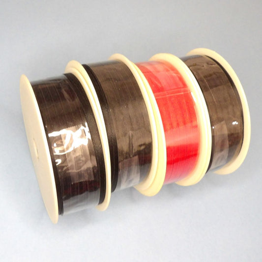 Only One lot of 3 Black And 1 Red x 100 metre Reel Of 3mm Double Satin Ribbon clearance