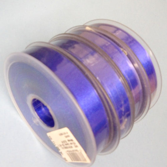 listOnly One lot of 4 x 25 metre Reel Of Dark Royal Blue 15mm double satin ribbon clearance
