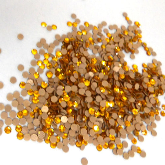 1440 light orange [ amber] 4mm sparkly diamantes Hot Fix ss16 clearance