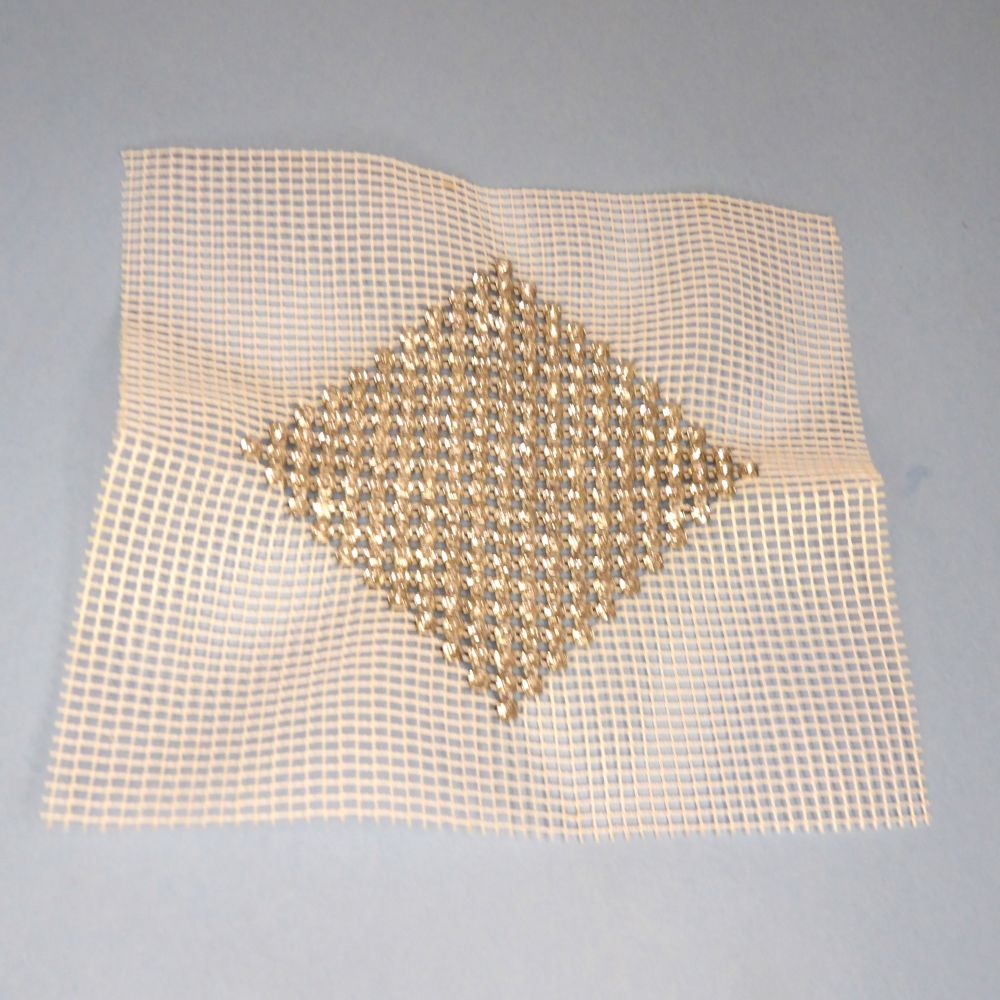5 Square White Net Motif With Clear Diamante Type Stones Fixed With Metal  Size 16cm clearance
