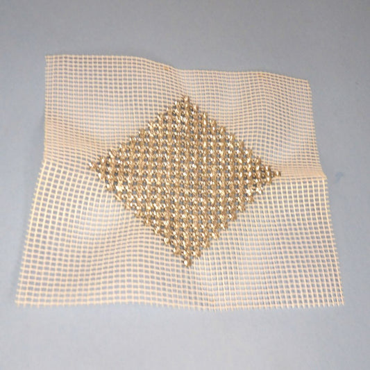 5 Square White Net Motif With Clear Diamante Type Stones Fixed With Metal  Size 16cm clearance