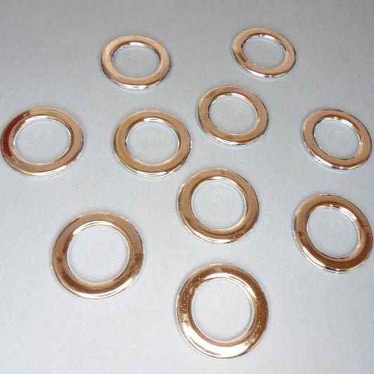 10 Shiny Silver Colour Plastic Rings size 48mm and 30mm hole clearance