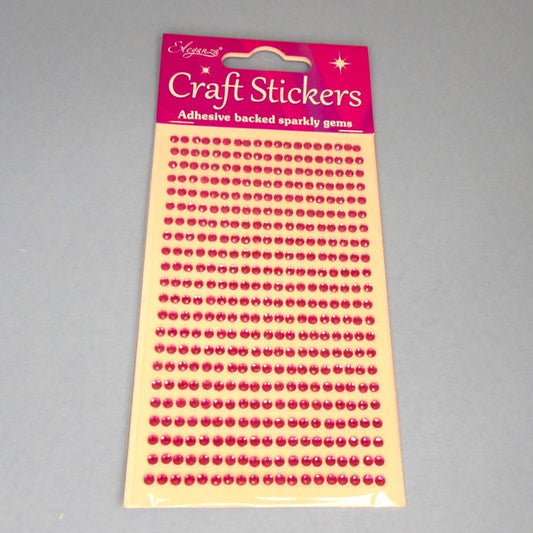 Only One Lot Of 10 Cards Of Elaganza Craft Stickers Hot Pink 3mm x 418 pieces on each card clearance