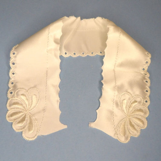 10 Ivory Satin Lace Collar Strips 38cm x 5cm clearance