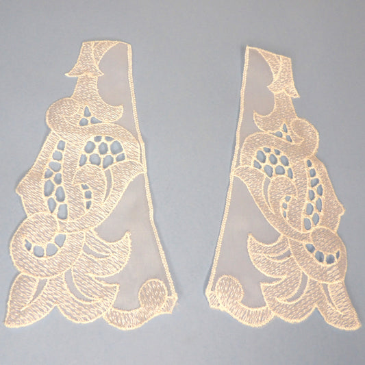 10 Pairs Of White Lace Collars With Design 22cm x 10cm each side clearance