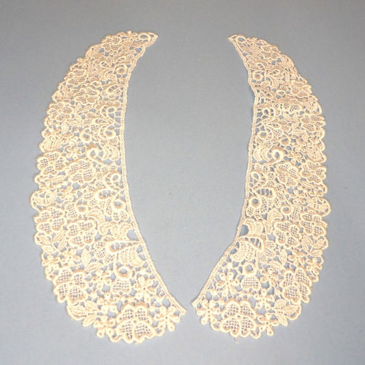 12 Pairs Of White Lace Collars Guipure Type 28cm x 7cm Each Side Clearance