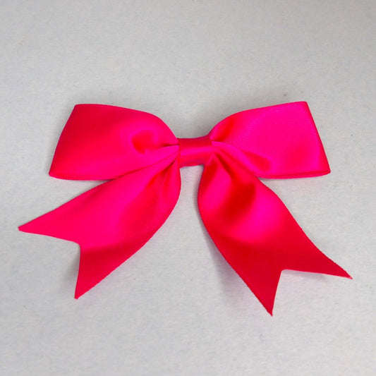 10 Shocking Pink Satin Ribbon Bows Made With 25mm Ribbon Clearance