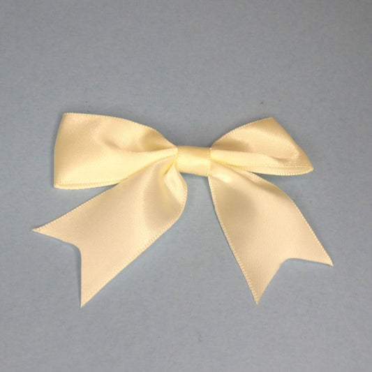 10 Cream Satin Ribbon Bows Made With 25mm Ribbon Clearance