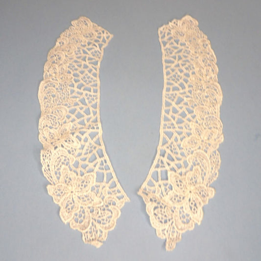 12 Pairs Of Ivory Lace Collars Guipure Type 28cm x 7cm Each Side Clearance