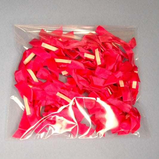 50 Cerise Satin Ribbon Bows Made With 9mm Ribbon and a sticky strip on the back Clearance