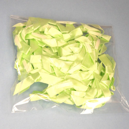 50 Mint Green Satin Ribbon Bows Made With 9mm Ribbon and a sticky strip on the back Clearance