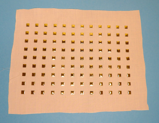 5 Iron On Hot Fix Gold  Square Metallic Studs 7mm x 108 Type Iron Motif Size 23mm x 15mm Clearance