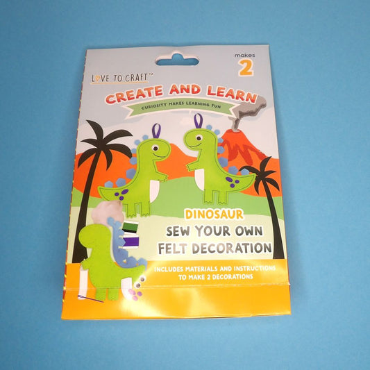 3 x Love to Craft Kit Sew Your Own Felt Dinosaurs Decorations