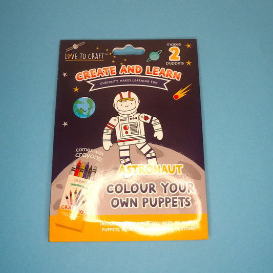 3 x Love to Craft Kids Create and Learn kit Astronaut Puppets