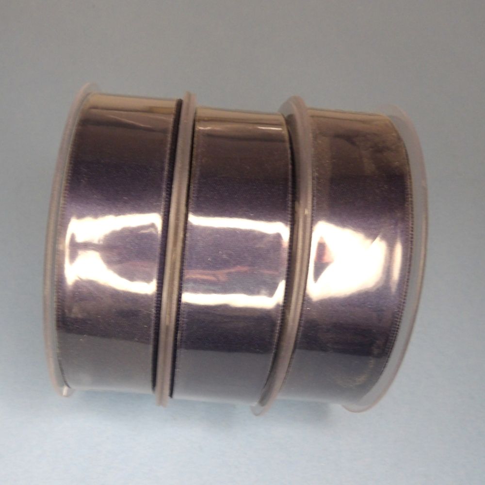 Only One lot Of 3 Dark Navy Blue x 25 metre Reel Of 25mm Double Satin Ribbon Clearance