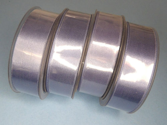 Only One lot Of 4 Dusty Blue x 25 metre Reel Of 25mm Double Satin Ribbon Clearance