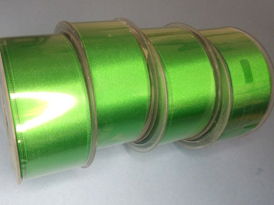 Only One lot Of 4 Emerald Green x 25 metre Reel Of 35mm Double Satin Ribbon Clearance