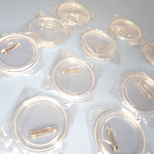 10 Clear Round Badges To Make Your Own Design Size 55mm Clearance