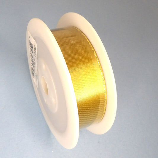 25 Metres Of Old Gold Satin Ribbon Ribbon With Metallic Gold Edge  Design 25mm wide